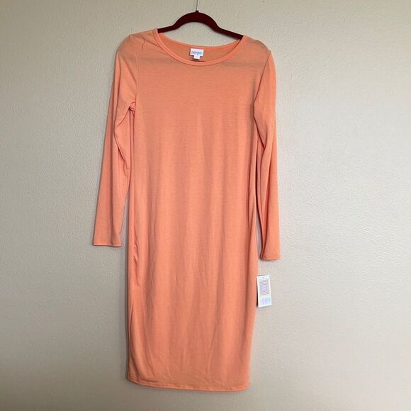 LulaRoe Debbie-Small size Orange long Dress - Picture 1 of 4